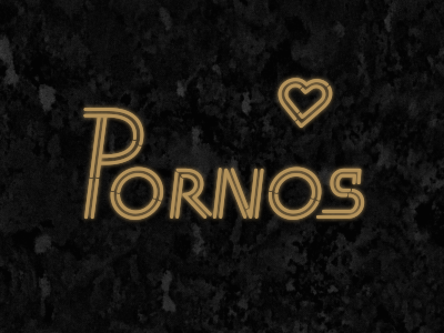 Pornos letters movie neon retro screen typography vintage