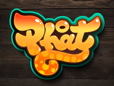 P.H.A.T fun golden graffiti magic script snake vector