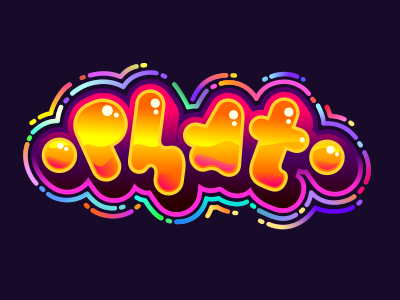 Phats candy chrome colors gradient magic typography