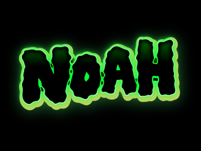 Noah Slime cartoon custom dark logotype magic raw typography