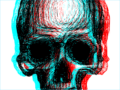 Skull dark digital experimental illustration skull