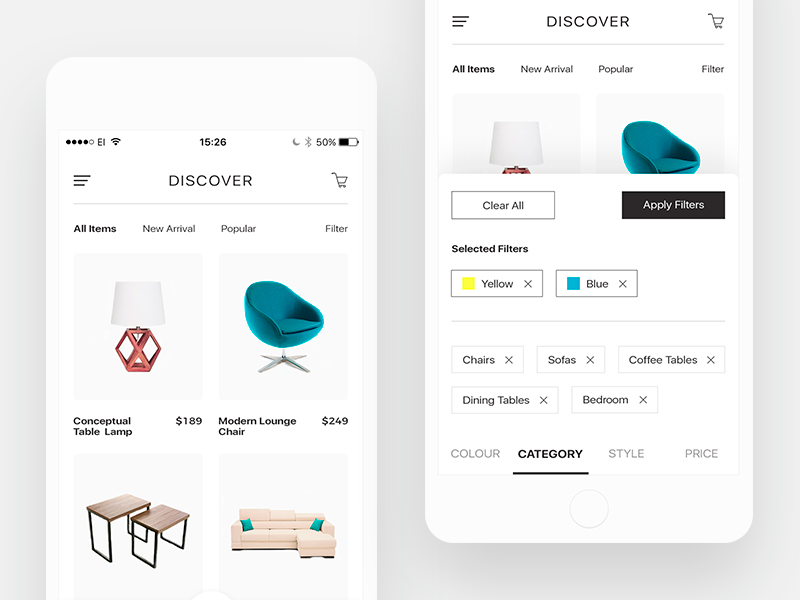 shopping choose color ui