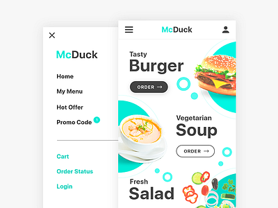 Food Order App McDuck app blue clean design food order uidesign