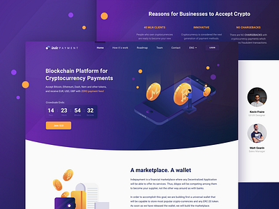 Blockchain Platform for Cryptocurrency Payments Indepayment bitcoin blockchain cryptocurrency landingpage ui uidesign uiux