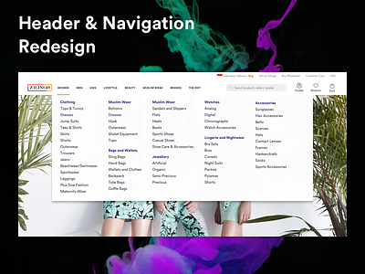 Navigation Design browse design ecom fashion homepage ux visual
