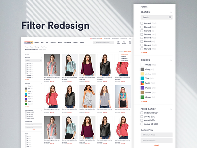 Filter Redesign app browse design ecom fashion shopping ui ux visual