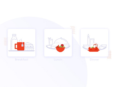 Meal Version 1 breakfast dinner food icon illustrated icon illustration indian thali line and solid icon lunch meal red