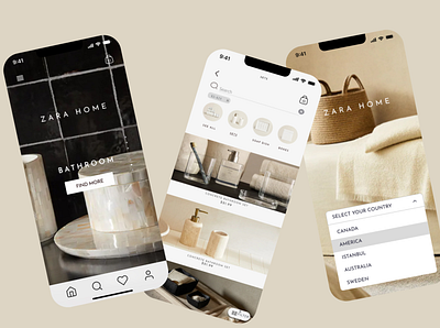 ZARA HOME APP ui