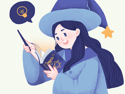 Witch book girl idea star witch