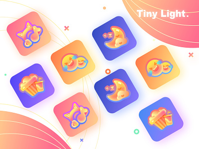 Tiny Light Icons app cola cry headset icon laugh light moon music popcorn sleep