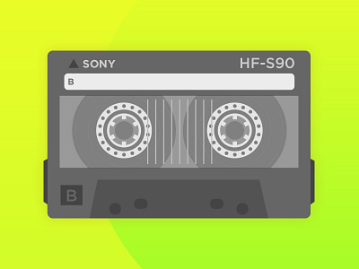 Side: B 80s cassette tape fun illustration sony vintage