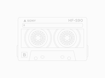 SONY HF-S90 80s audio cassette design iconic illustration one color