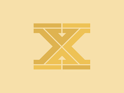 X design minimal type typography yellow