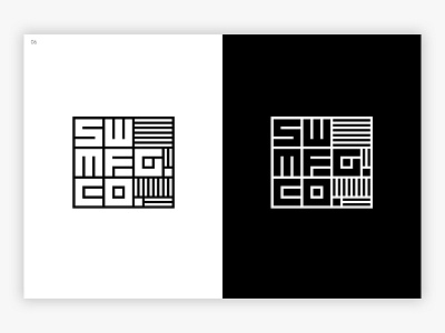 Client Presentation Spread black and white branding geometry lines logo type