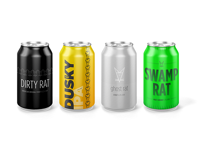 Four Pack of Rat Beer beer branding color design self initiated type