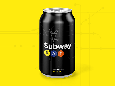 Subway Rat beer beercan branding color design icons illustration logo type typography