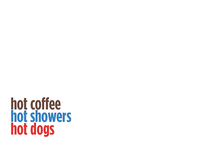 hot stuff coffee color design hot dogs illustration showers type typography vector