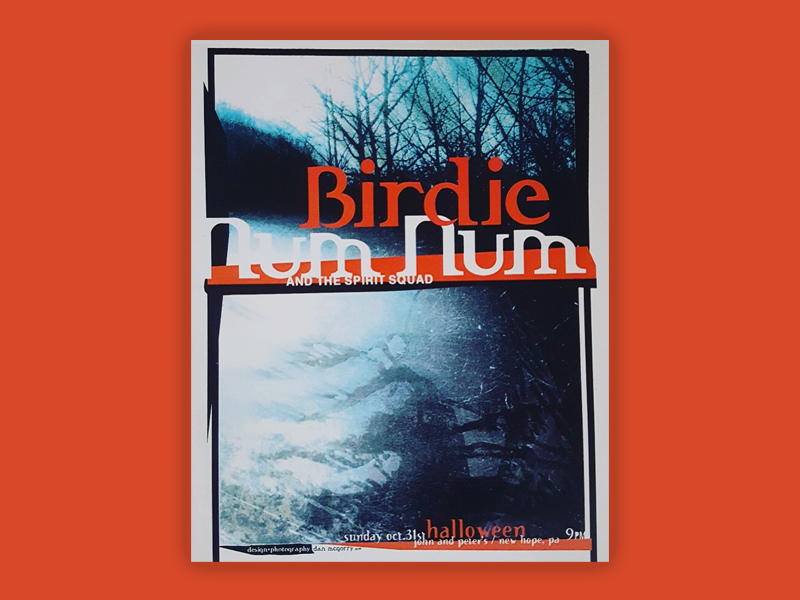 From the archives: Birdie Num Num and the Spirit Squad color typography type design poster poster art music
