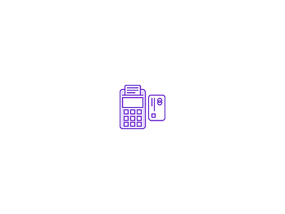 Debit or Credit? branding finance icons lineart purple retail retial ui vector