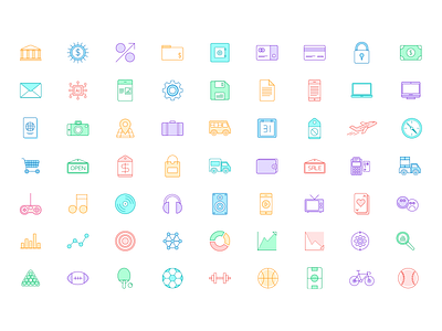 Icon System: Complete Set branding color icon illustration vector