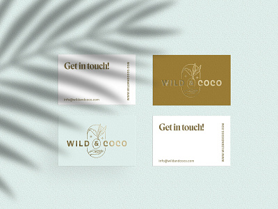 Wild & Coco Branding branding branding design business card coconut collateral embossing gold foil illustration logo logo design logotype visual design visual identity yoga zen