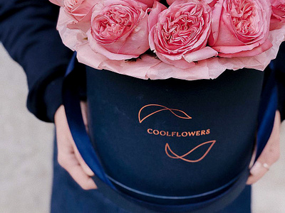 Cool Flowers - Flower Boxes copper foil flower shop branding hot foil logotype packaging visual design