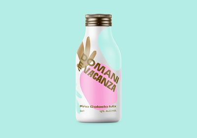 Domani è Vacanza Pina Colada bottle branddesign branding branding agency branding design branding designer graphic design identity logo logotype packaging pina colada spirits visual design