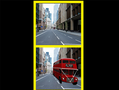 Placing Double Decker Bus - ART BY AHK adobe artbyahk background bus decker design double graphic design illustration logo on placing poster road the viral