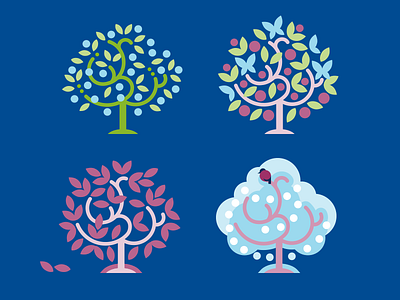 Tree seasons autumn icon illustration seasons spring summer tree vector winter