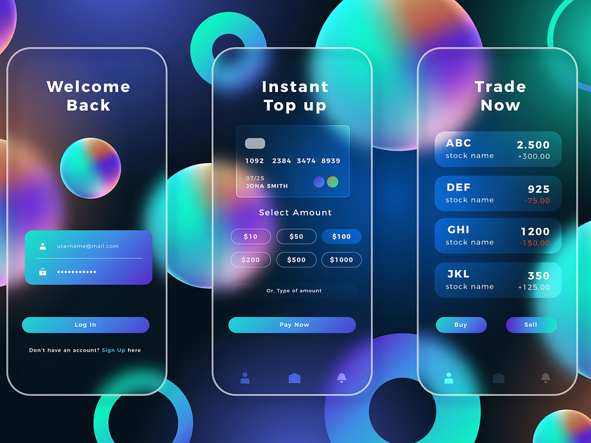 Glass Morphism UI by Mahar Hamza on Dribbble