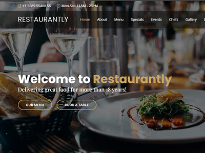 Restaurantly.food 3d animated website animation css custom website design illustration logo ui website development