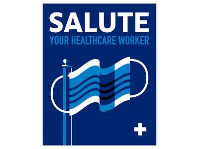 Salute Your Healthcare Worker covid19 flag mask poster vector