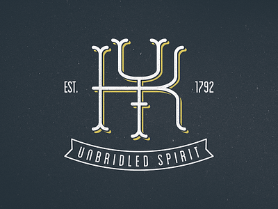Kentucky commonwealth illustration kentucky monogram typography unbridled spirit vector