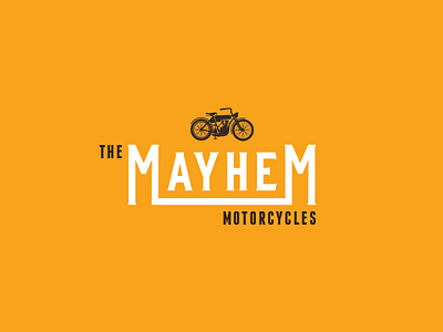 Mayhem identity logo mayhem motorcycle typography vector vintage