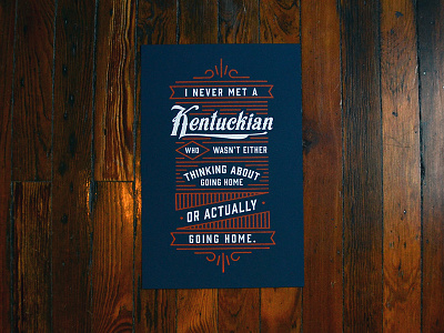 Kentuckian Poster happy chandler home kentuckian kentucky quote screen print typography vector