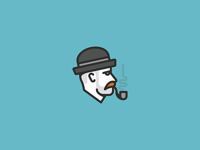 Irish Lad avatar bowler hat hat head irish mustache pipe red smoke vector