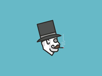 English Lad avatar cigar english lad face illustration monocle mustache smoke top hat