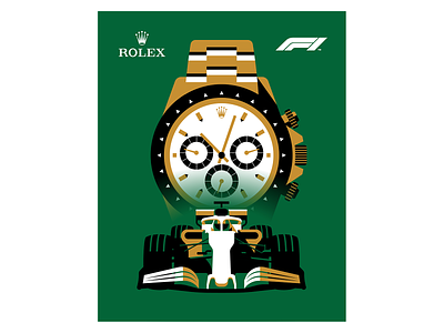 Rolex x Formula 1 formula1 monaco poster racecar rolex vector vector illustration watch