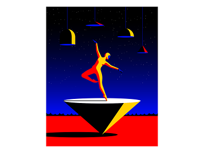 Balance ballet dancer illustration surrealism vector