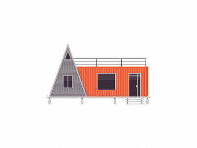 Shipping Container House architecture building compact living home house illustration shipping container shipping container house vector