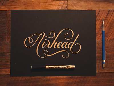 Airhead airhead flourish gold hand lettering lettering script typography