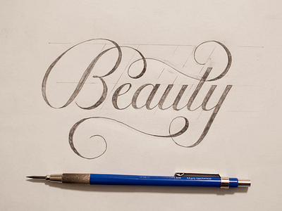 Beauty beauty flourish hand lettering lettering script