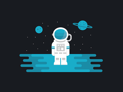Astronaut 2 astronaut character fused illustration planets saturn space suit vector