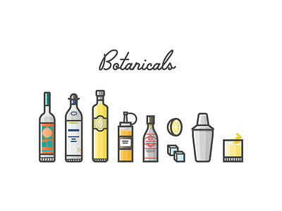 Botanicals absinthe cocktail gin icons illustration liqueur newsletter recipe sauce box