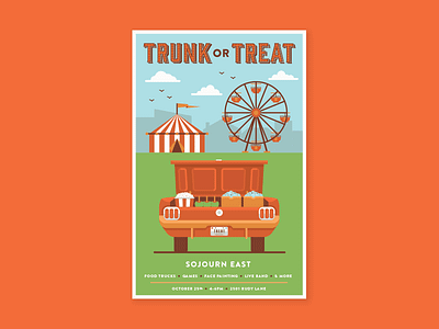 Trunk of Treat car carnival church ferris wheel ford mustang halloween mustang poster vehicle vintage