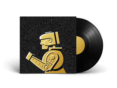 Heavyweight album album cover cover design gold heavyweight illustration lettering robot vector