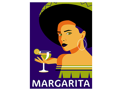 Margarita cocktail illustration margarita woman