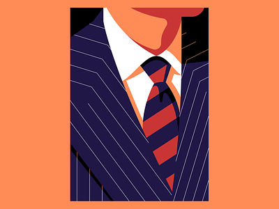 Pin Stripes bespoke fashion illustration man person suit tie vector