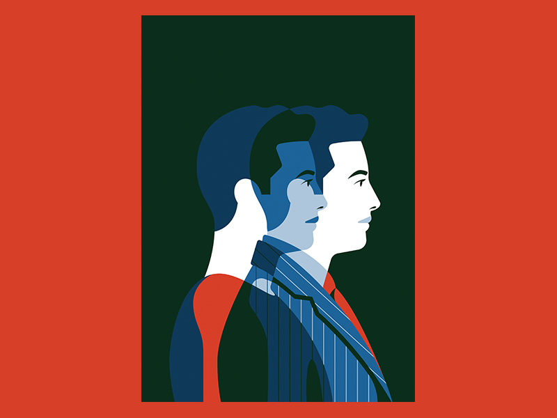 Richemont Group cover illustration character illustration men suit vector