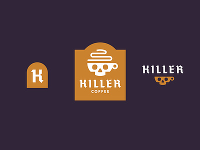 killer coffee branding coffee lockup logo skull steam